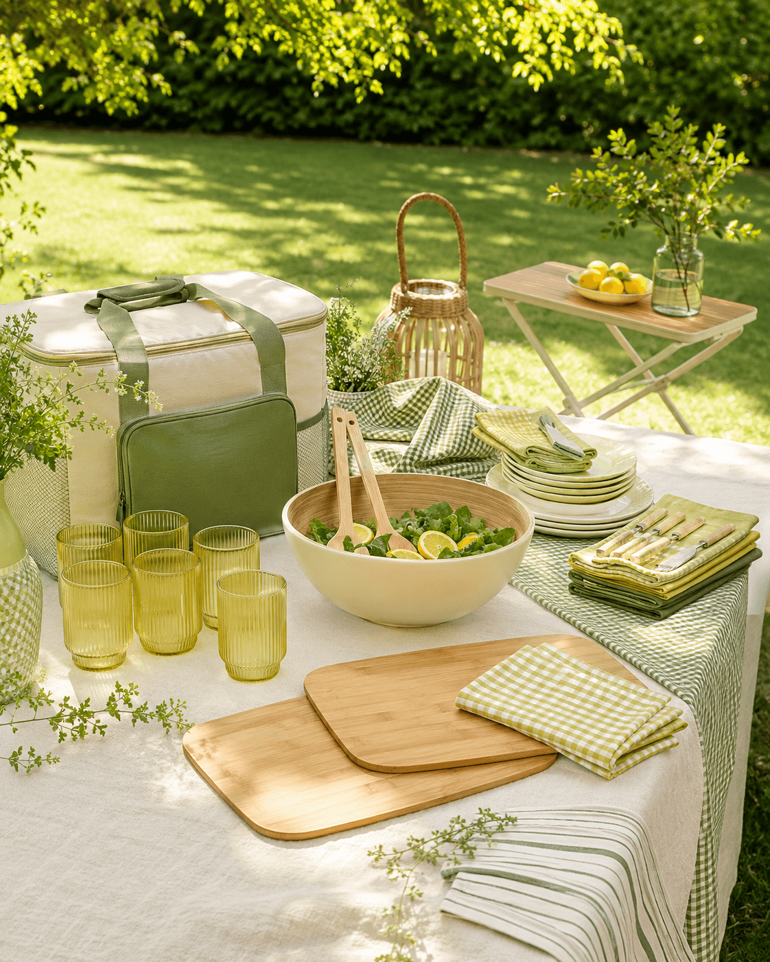 Garden Hosting Complete Set arranged for an outdoor table