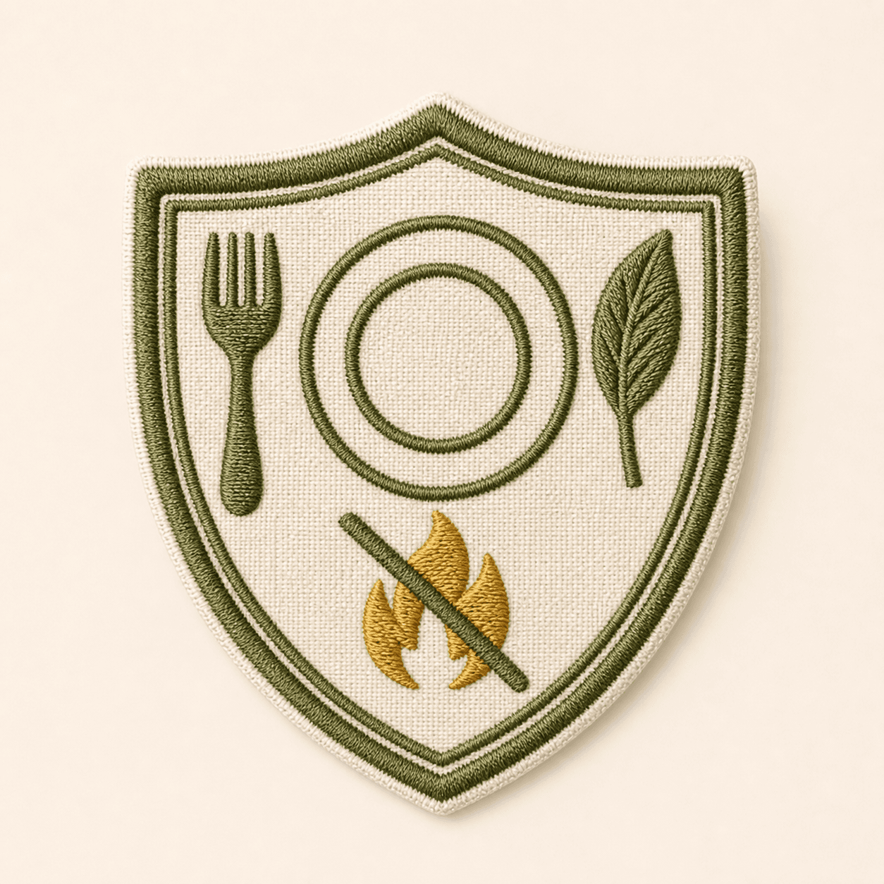 A woven tableware boundary emblem
